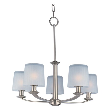 Maxim Five Light Satin Nickel Frosted Glass Up Chandelier 21505FTSN
